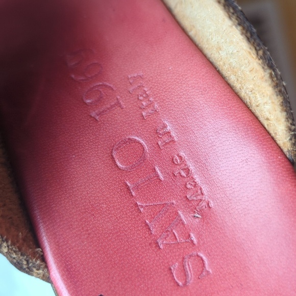 Vintage leather wooden clogs- made in Italy - Picture 2 of 3